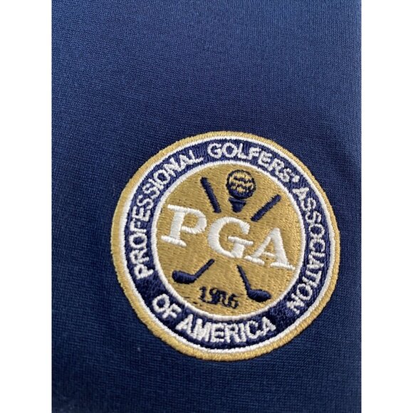 Adidas Adipure Modern Tech PGA Logo Players Navy Blue Mens Large Golf 1/4 Zip - Picture 9 of 16